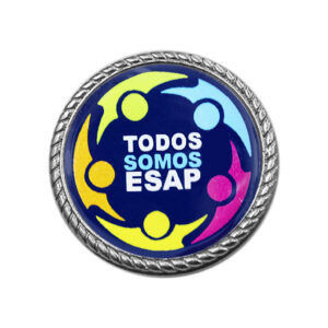 Pin de Solapa Redondo 25mm Borde Plateado