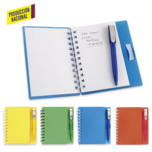 LIBRETA CON BOLIGRAFO HARD TOP 100 HOJAS - PRODUCCION NACIONAL