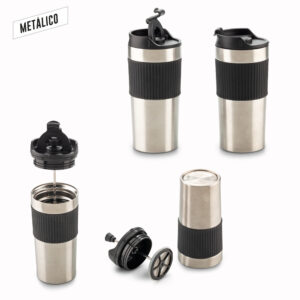 MUG METALICO CON PRENSA FRANCESA 450ML