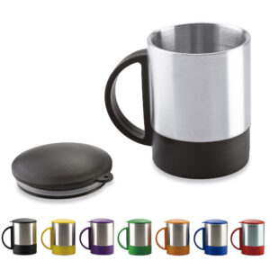 MINIMUG EN ACERO CON TAPA - 180ML