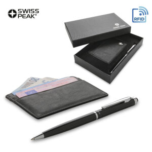 SET DE PORTATARJETAS Y BOLIGRAFOS SWISSPEAK