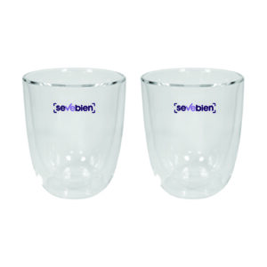 SET DE VASOS DE VIDRIO "DOUBLE" TRANSPARENTE