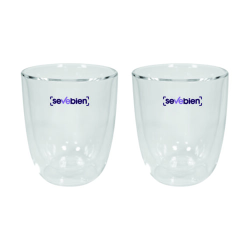 SET DE VASOS DE VIDRIO "DOUBLE" TRANSPARENTE