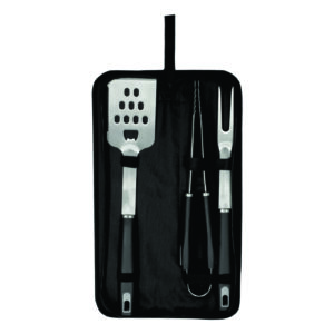 SET DE ASADO / BBQ "MASTERBEEF" NEGRO GRIS