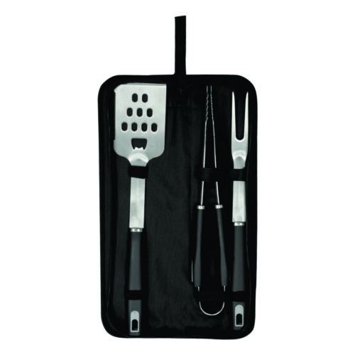 SET DE ASADO / BBQ "MASTERBEEF" NEGRO GRIS
